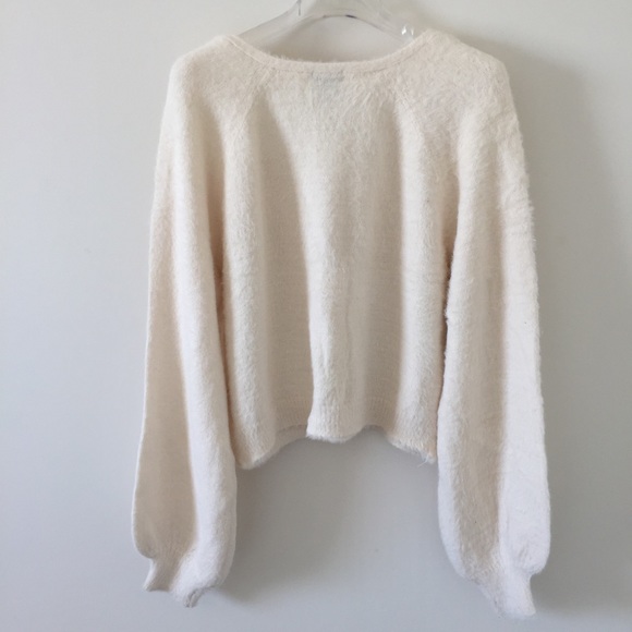 Fuzzy V-neck Sweater - Picture 6 of 6